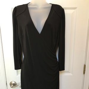 Laundry By Design black faux wrap dress size 8